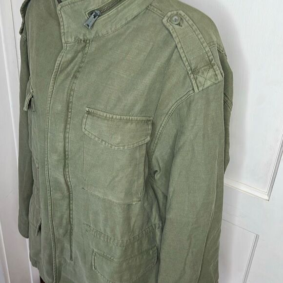 Lucky Brand 4 Pocket Military Jacket Olive Green Large - Picture 3 of 8